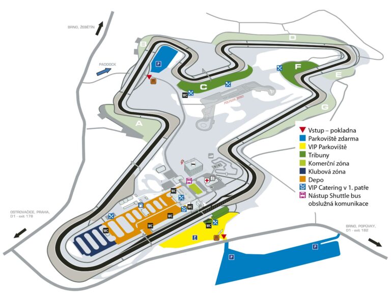 Mapa areálu Brno GP Revival 2024